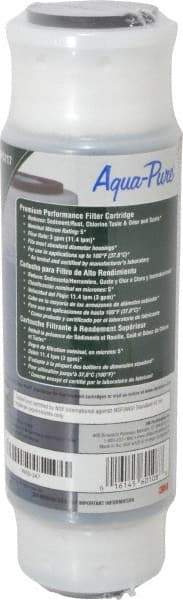 3M Aqua-Pure - 3" OD, 5µ, Cellulose Fiber Carbon & Scale Cartridge Filter - 9-3/4" Long, Reduces Dirt, Rust, Tastes, Odors & Scale - A1 Tooling