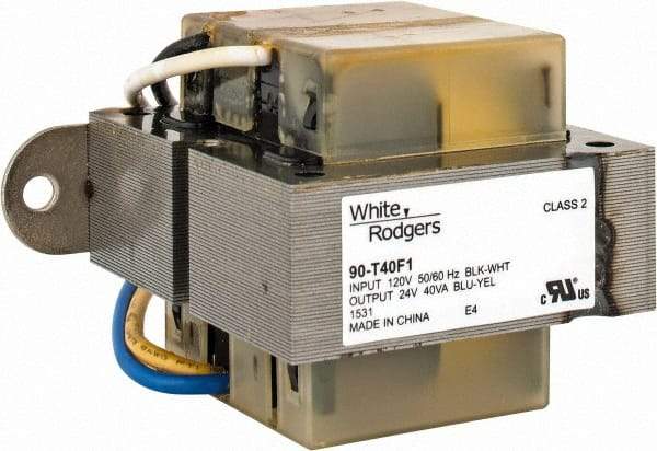 White-Rodgers - 3-1/4" Wide x 2.19" Deep x 2-3/4" High, Foot Mount HVAC Transformer - 40 Amperage Rating, 120 Primary Voltage, 24 Secondary Voltage - A1 Tooling