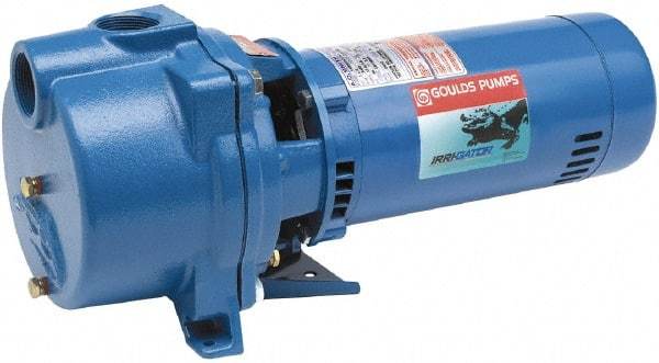 Goulds Pumps - 115/230 Volt, 14.8/7.4 Amp, 1 Phase, 3/4 HP, Self Priming Centrifugal Pump - 48J Frame, 1-1/2 Inch Inlet, 44 Head Pressure, 45 Max GPM, ODP Motor, Cast Iron Housing, Noryl Impeller, 103 Ft. Shut Off, Carbon Ceramic Mechanical Seal - A1 Tooling