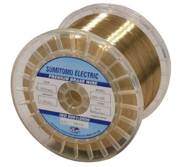 Global EDM - Brass Hard Grade Electrical Discharge Machining (EDM) Wire - 900 N per sq. mm Tensile Strength - A1 Tooling