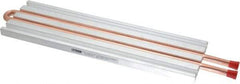 Lytron - 12" Long x 3-1/2" High, Straight Connection Copper Tube Cold Plate - 3/8 OD Tube, 2-Pass Fluid Path, Water Cooling, 1/2" Thick - A1 Tooling