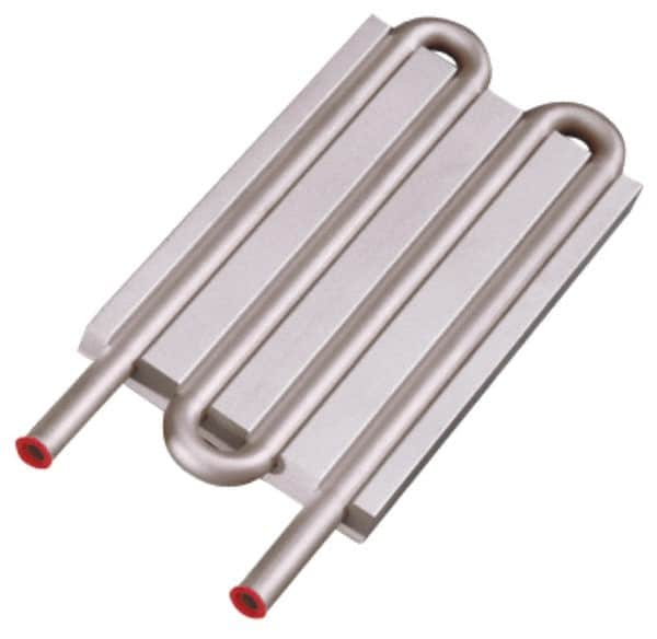 Lytron - 6" Long x 3-1/2" High, Straight Connection Stainless Steel Tube Cold Plate - 3/8 OD Tube, 4-Pass Fluid Path, Deionized Water or Corrosive Fluids Cooling, 1/2" Thick - A1 Tooling