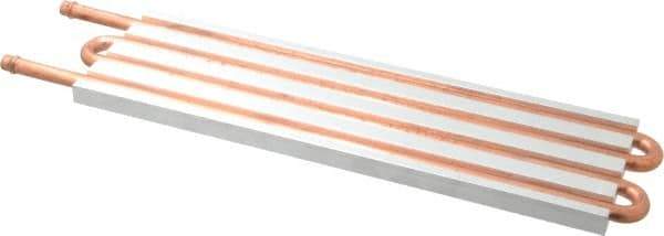 Lytron - 12" Long x 3-1/2" High, Beaded Connection Copper Tube Cold Plate - 3/8 OD Tube, 4-Pass Fluid Path, Water Cooling, 1/2" Thick - A1 Tooling