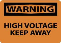 NMC - "Warning - High Voltage Keep Away", 10" Long x 14" Wide, Fiberglass Safety Sign - Rectangle, 0.095" Thick, Use for Accident Prevention - A1 Tooling