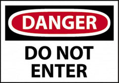 NMC - "Danger - Do Not Enter", 10" Long x 14" Wide, Fiberglass Safety Sign - Rectangle, 0.095" Thick, Use for Security & Admittance - A1 Tooling