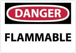 NMC - Danger - Flammable, Fiberglass Fire Sign - 14" Wide x 10" High - A1 Tooling