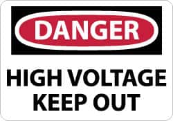 NMC - "Danger - High Voltage - Keep Out", 10" Long x 14" Wide, Fiberglass Safety Sign - Rectangle, 0.095" Thick, Use for Accident Prevention - A1 Tooling