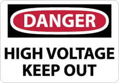 NMC - "Danger - High Voltage - Keep Out", 10" Long x 14" Wide, Fiberglass Safety Sign - Rectangle, 0.095" Thick, Use for Accident Prevention - A1 Tooling