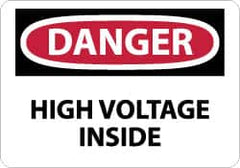 NMC - "Danger - High Voltage Inside", 10" Long x 14" Wide, Fiberglass Safety Sign - Rectangle, 0.095" Thick, Use for Accident Prevention - A1 Tooling