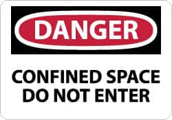 NMC - "Danger - Confined Space - Do Not Enter", 10" Long x 14" Wide, Fiberglass Safety Sign - Rectangle, 0.095" Thick, Use for Accident Prevention - A1 Tooling