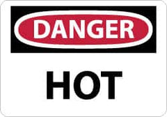 NMC - "Danger - Hot", 10" Long x 14" Wide, Fiberglass Safety Sign - Rectangle, 0.095" Thick, Use for Hazardous Materials - A1 Tooling