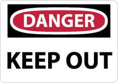 NMC - "Danger - Keep Out", 10" Long x 14" Wide, Fiberglass Safety Sign - Rectangle, 0.095" Thick, Use for Accident Prevention - A1 Tooling