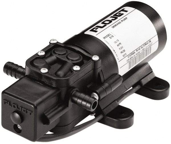 FloJet - 3/8 Inlet Size, 3/8 Outlet Size, Demand Switch 40 PSI, Diaphragm Spray Pump - 12 Input Voltage, Santoprene, Polypropylene, 1.00 Max GPM, Barbed - A1 Tooling