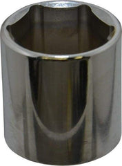 Proto - 3/8" Drive, Standard Hand Socket - 6 Points, 1-5/16" OAL, Chrome Vanadium, Chrome Finish - A1 Tooling