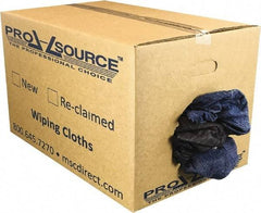 PRO-SOURCE - Reclaimed Rags - Assorted Colors, Denim, Low Lint, 25 Lbs. at 2 to 4 per Pound, Box - A1 Tooling