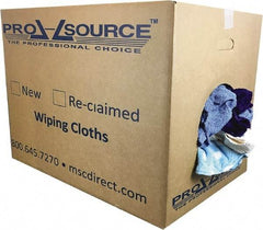 PRO-SOURCE - Reclaimed Rags - Assorted Colors, Terry Cloth, Medium Lint, 50 Lbs. at 3 to 4 per Pound, Box - A1 Tooling