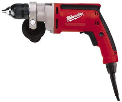 Milwaukee Tool - 3/8" Keyless Chuck, 1,200 RPM, Pistol Grip Handle Electric Drill - 7 Amps, 120 Volts, Reversible, Includes 3/8" Magnum Drill & Side Handle - A1 Tooling