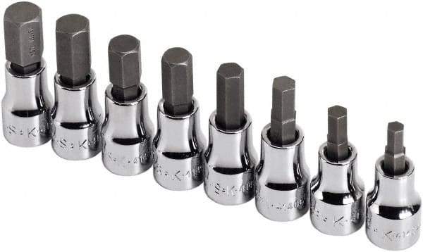 SK - 8 Piece 3/8" Drive Metric Hex Bit Socket Set - 5 to 12mm Hex - A1 Tooling