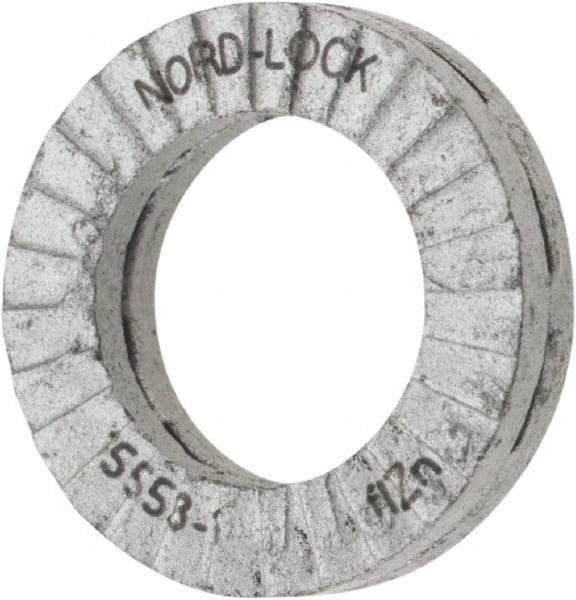 Nord-Lock - 1/4", 0.454" OD, Zinc Flake, Steel Wedge Lock Washer - Grade 2, 0.276 to 0.284" ID - A1 Tooling