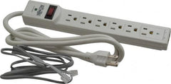 Tripp-Lite - 6 Outlets, 120 Volts, 15 Amps, 4' Cord, Power Outlet Strip - Free Hanging, Keyhole Mount, 5-15P NEMA Configuration, 10.8" Strip, UL1449 3rd Edition - A1 Tooling