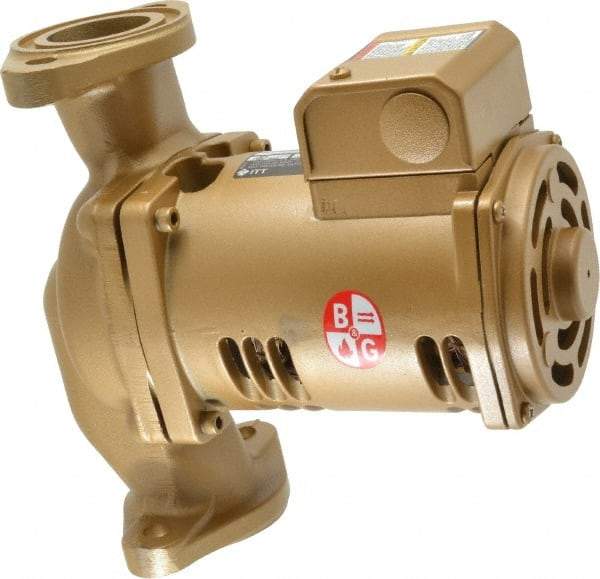 Bell & Gossett - 1/6 hp, 9-1/8" Long, 1 Phase, Bronze Housing, Noryl Impeller, Inline Circulator Pump - 115 Volt, 60 Hz, 6-3/8" Flange Width, Bell & Gossett Part No. 1BL004, 150 Max psi, ODP Motor - A1 Tooling