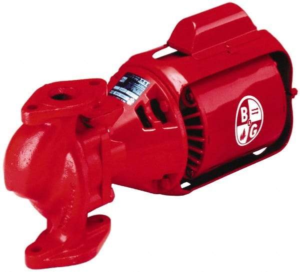 Bell & Gossett - 3/4 hp, 20-1/4" Long, 3 Phase, Cast Iron Housing, Brass Impeller, Inline Circulator Pump - 208/230/460 Volt, 60 Hz, 12" Flange Width, Flanges Included, Bell & Gossett Part No. 105101, 125 Max psi, ODP Motor - A1 Tooling