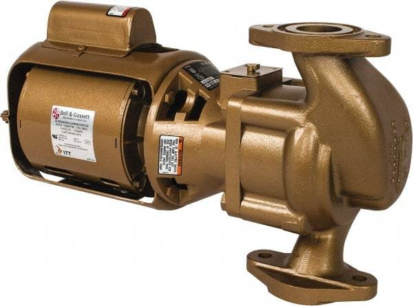 Bell & Gossett - 1/6 hp, 15-3/8" Long, 1 Phase, Bronze Housing, Phenolic Impeller, Inline Circulator Pump - 115 Volt, 60 Hz, 8-1/2" Flange Width, Bell & Gossett Part No. 102213, 125 Max psi, ODP Motor - A1 Tooling