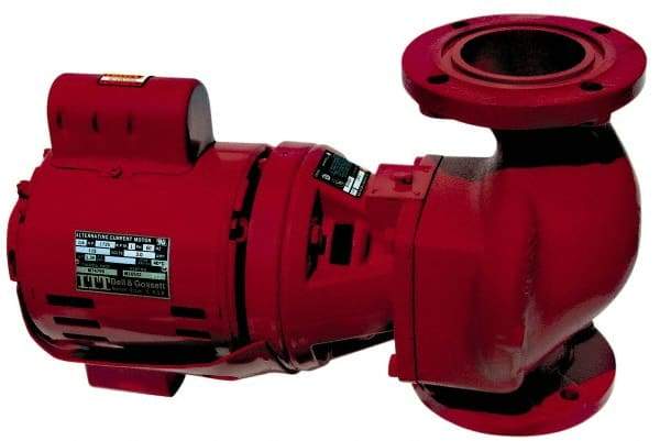 Bell & Gossett - 1/6 hp, 16-5/8" Long, 1 Phase, Cast Iron Housing, Brass Impeller, Inline Circulator Pump - 115 Volt, 60 Hz, 8-1/2" Flange Width, Bell & Gossett Part No. 102214, 125 Max psi, ODP Motor - A1 Tooling