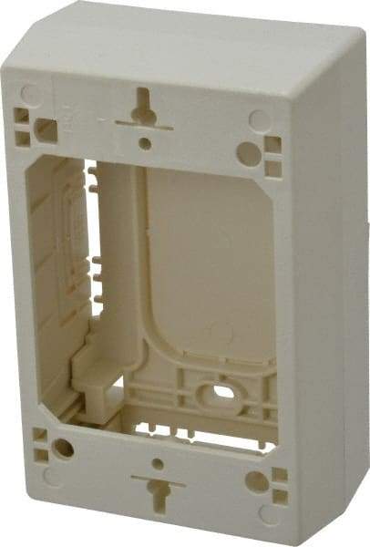 Wiremold - 1 Gang, (4) 1/2 & 3/4" Knockouts, PVC Rectangle Device Box - 4-3/4" Overall Height x 3" Overall Width x 1-3/4" Overall Depth - A1 Tooling