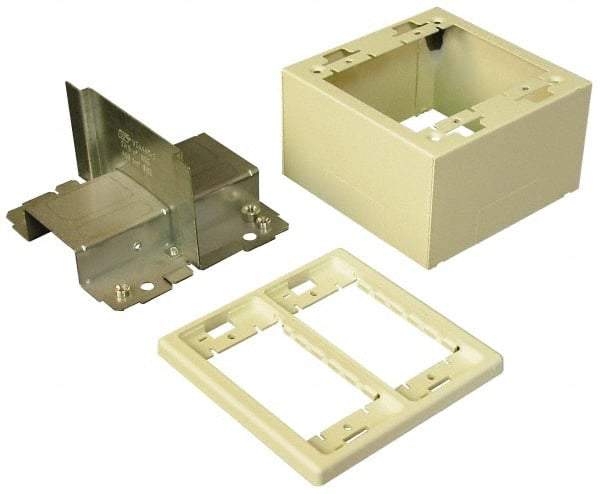 Wiremold - 4-3/4 Inch Long x 4-3/4 Inch Wide x 2-3/4 Inch High, Rectangular Raceway Box - Ivory, For Use with Wiremold 2400 Series Raceways - A1 Tooling