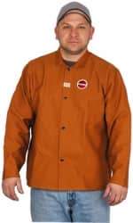 Stanco Safety Products - Size 2XL Welding & Flame Resistant/Retardant Jacket - Brown, Cotton, Snaps Closure, 50 to 52" Chest - A1 Tooling