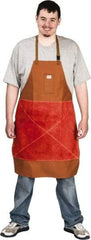 Stanco Safety Products - 24 x 36" Flame Resistant/Retardant & Welding Bib Apron - Cotton, 12 oz Material, Brown, 1 Pocket - A1 Tooling