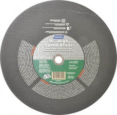 Norton - 16" 24 Grit Silicon Carbide Cutoff Wheel - 1/8" Thick, 1" Arbor, 4,800 Max RPM, Use with Electric & Gas Powered Saws - A1 Tooling