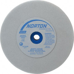 Norton - 60 Grit Aluminum Oxide Bench & Pedestal Grinding Wheel - 6" Diam x 1" Hole x 3/4" Thick, 4140 Max RPM, J Hardness, Medium Grade , Vitrified Bond - A1 Tooling