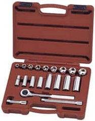 Paramount - 20 Piece 3/8" Drive Deep Well Socket Set - 6 Points, 3/8" to 7/8" Range, Inch Measurement Standard - A1 Tooling