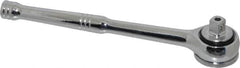 Paramount - 3/8" Drive Round Head Quick-Release Ratchet - Chrome Finish, 7-29/32" OAL, 45 Gear Teeth, Full Polished Knurled Handle - A1 Tooling