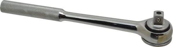 Paramount - 1/2" Drive Round Head Quick-Release Ratchet - Chrome Finish, 10-3/32" OAL, 45 Gear Teeth, Full Polished Knurled Handle, Reversible with Knurled Speed Ring Head - A1 Tooling