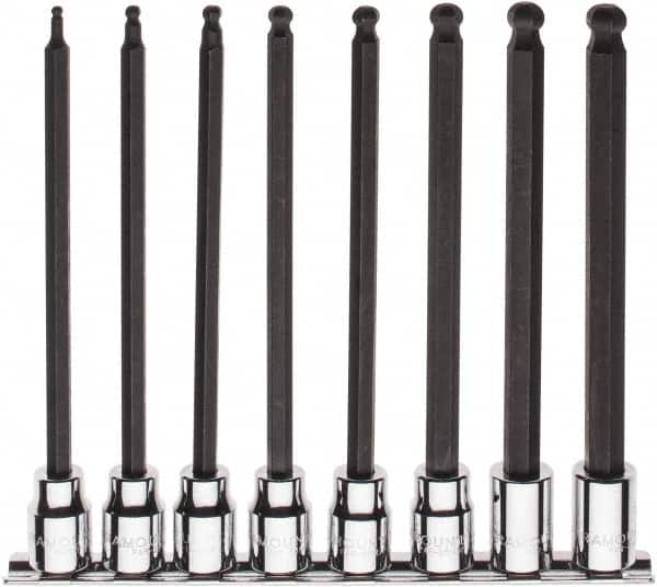 Paramount - 8 Piece 3/8" Drive Metric Ball Hex Bit Socket Set - 3 to 10mm Hex - A1 Tooling