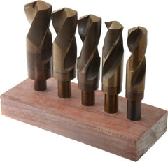 Hertel - 1 to 1-1/2", 118° Point, Bright Finish, Cobalt Reduced Shank Drill Bit Set - A1 Tooling