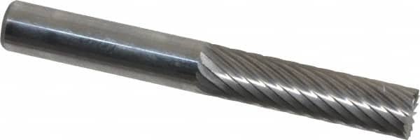 Atrax - 1/4" Cut Diam, 1/4" Shank Diam, Cylinder with End Cut Head Single Cut Burr - Carbide, End Cut End, 1" LOC, 2" OAL - A1 Tooling