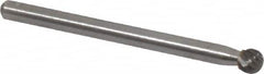 Atrax - 5/32" Cut Diam, 1/8" Shank Diam, Ball Head Single Cut Burr - Carbide, 5/32" LOC, 1-1/2" OAL - A1 Tooling