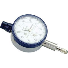 Mitutoyo - 5mm Range, 0-100 Dial Reading, 0.01mm Graduation Dial Drop Indicator - 40mm Dial, 1mm Range per Revolution, 0.01mm Accuracy, Revolution Counter - A1 Tooling