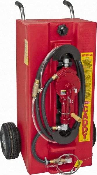 Made in USA - 28 Gal Gas Fuel Caddy - Red, Polyethelyne - A1 Tooling