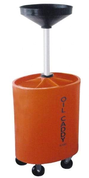 Made in USA - 30 Gal Oil Lift Drain Container with Casters - Orange, Drain Tub - A1 Tooling