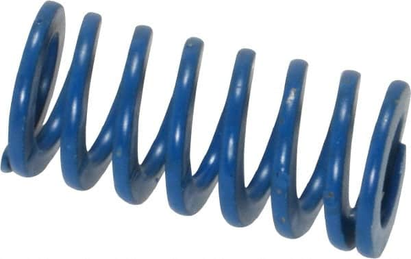 Associated Spring Raymond - 1/2" Hole Diam, 9/32" Rod Diam, 1" Free Length, Blue Die Spring - 55 Lb Max Deflection, 0.5" Max Deflection, Medium Duty, Chromium Alloy Steel - A1 Tooling