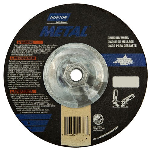 ‎7″ × 1/8″ × 5/8″-11 Norton Metal Non-Woven Depressed Center Wheel Type 27 Aluminum Oxide - A1 Tooling