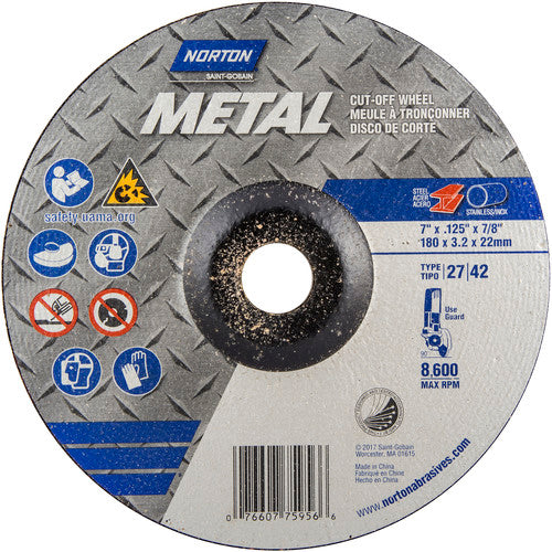 7″ × 1/8″ × 7/8″ Gemini Non-Woven Depressed Center Wheel Type 27 24 Grit Aluminum Oxide - A1 Tooling