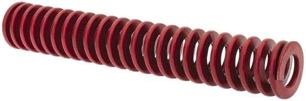 Associated Spring Raymond - 1" Hole Diam, 1/2" Rod Diam, 6" Free Length, Red Die Spring - 266.4 Lb Max Deflection, 2.22" Max Deflection, Medium Heavy Duty, Chromium Alloy Steel - A1 Tooling