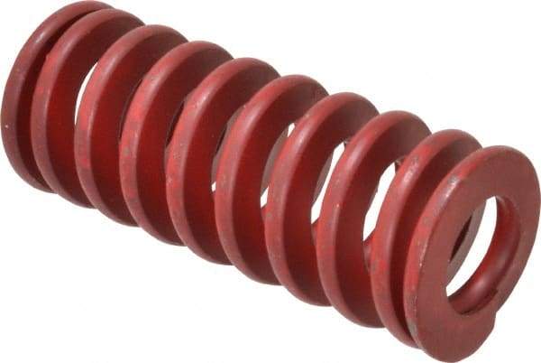 Associated Spring Raymond - 1-1/4" Hole Diam, 5/8" Rod Diam, 3" Free Length, Red Die Spring - 568.3 Lb Max Deflection, 1.11" Max Deflection, Medium Heavy Duty, Chromium Alloy Steel - A1 Tooling