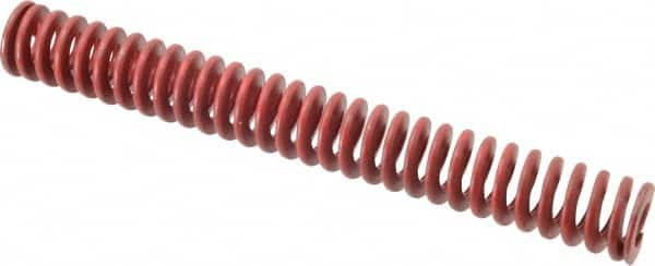 Associated Spring Raymond - 1-1/4" Hole Diam, 5/8" Rod Diam, 10" Free Length, Red Die Spring - 536.5 Lb Max Deflection, 3.7" Max Deflection, Medium Heavy Duty, Chromium Alloy Steel - A1 Tooling